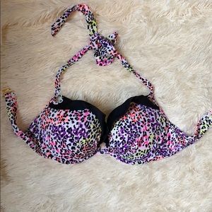 Victoria’s Secret multi Color Leopard Bikini Top
